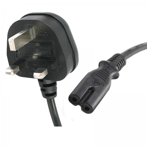 UK 3 Pin Plug to IEC C7 logo
