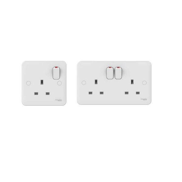 Schneider Lisse 13A UK Socket Mains Outlet logo