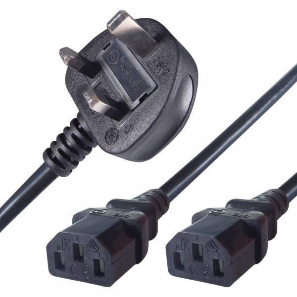 UK 3 Pin Plug to IEC C13 Splitter logo