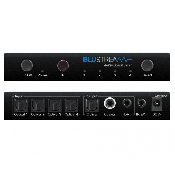 Blustream Optical Switch with Built-In DAC - OPT41AU logo