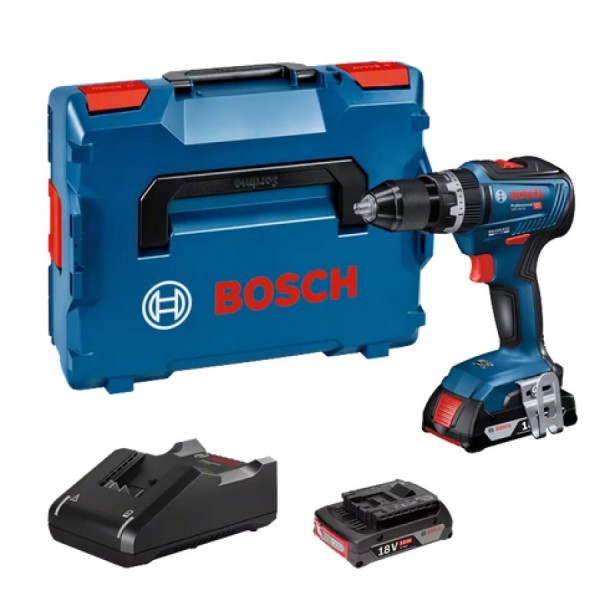 Bosch Cordless Drill/Driver GSB 18V-55 Professional With 2x2.0Ah Li-Ion Battery, Quick Charger logo