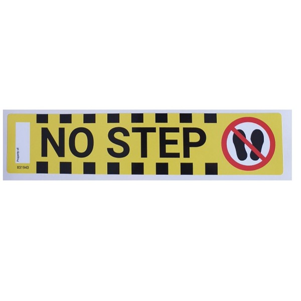 Caution 'NO STEP' Mobra Labels logo
