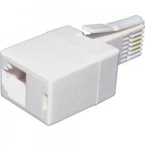 Line Jack Adaptor 431A Plug - RJ11 Socket White
