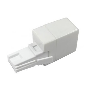 Line Jack Adaptor 431A Plug - RJ11 Socket White