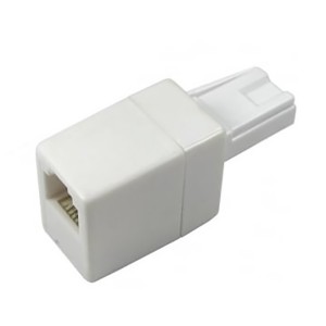 Line Jack Adaptor 431A Plug - RJ11 Socket White