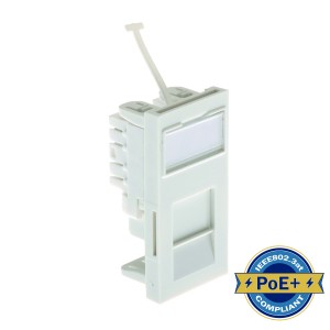 Low Profile Module Cat5e Euro Unshielded White