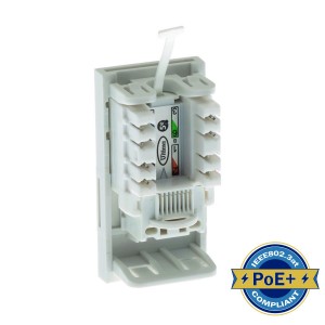 Low Profile Module Cat5e Euro Unshielded White