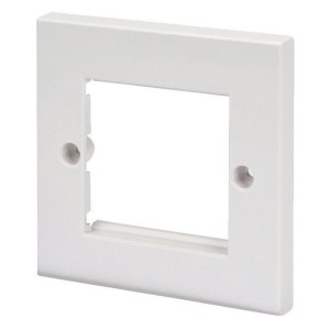 Faceplate Flat Single Gang 2x Euro White (H)86mm x (W)86mm