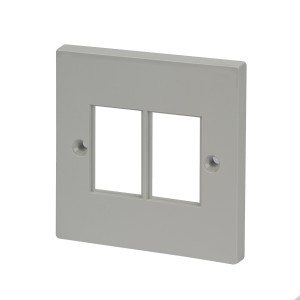 Faceplate Flat Single Gang 2x LJ6C White (H)86mm x (W)86mm