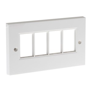 Faceplate Flat Double Gang 4x LJ6C White (H)86mm x (W)146mm