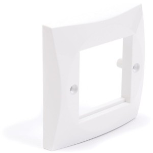 Faceplate Deep Single Gang 2x Euro White (H)86mm x (W)86mm x (D)15mm