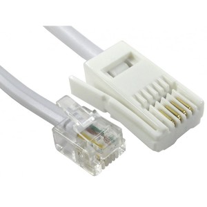 Line Cord RJ11 Plug - 431A Plug 4 Wires White (L)3Mtr