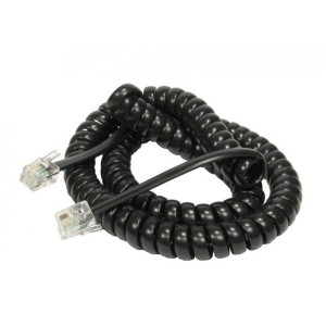 Handset Cord WE4H Plug - WE4H Plug Closed Coil Black (L)2Mtr Closed Length: 250mm  