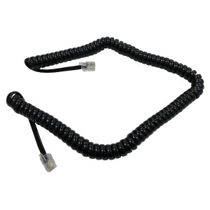 Handset Cord WE4H Plug - WE4H Plug Closed Coil Black (L)3Mtr Closed Length: 600mm  