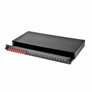 Fibre Patch Panel 8 Way MM ST 8x Simplex Sliding Drawer Metal Black   