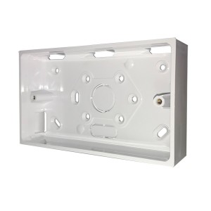 Backbox Double Gang (Square Knock-outs) White (D)32mm   
