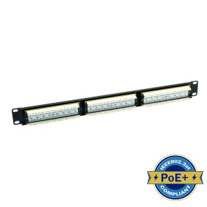 Patch Panel Cat5e Unshielded 24Port Rear Punch Black (H)1U x (W)19"