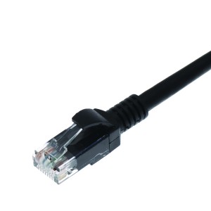 Patch Lead Cat5e U/UTP PVC Moulded Boot Black (L)2Mtr   