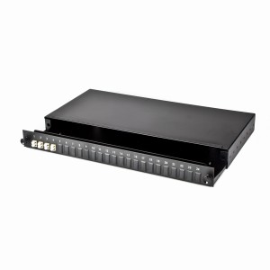 Fibre Patch Panel 8 Way MM LC 4x Duplex Sliding Drawer Metal Black   