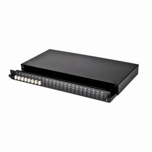 Fibre Patch Panel 16 Way MM LC 8x Duplex Sliding Drawer Metal Black   