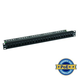 Patch Panel Voice 25Port Right Angle 3 Pair Black (H)1U x (W)19"