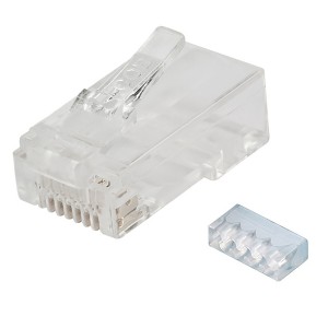 RJ45 Plug 8P8C Cat6 Unshielded Round 6mm Stranded or Solid Two-Part Clear Pack 50 Pcs  
