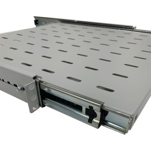 Sliding Shelf Vented Standard Up to 45kg Grey (H)1U x (W)19" x (D)450mm Adjustable 450mm to 750mm