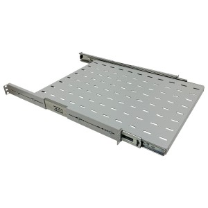 Sliding Shelf Vented Standard Up to 45kg Grey (H)1U x (W)19" x (D)555mm Adjustable 555mm to 850mm