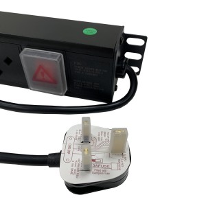 PDU 12 Way Vertical Switched 13A UK Plug 13A UK Socket Black (L)855mm Cord 3Mtr