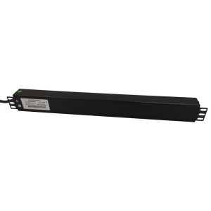PDU 8 Way Vertical Switched 16A BS4343 Plug (Commando) 13A UK Socket Black (L)620mm Cord 3Mtr