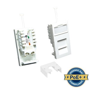 Low Profile Module Cat6 Euro Unshielded White   