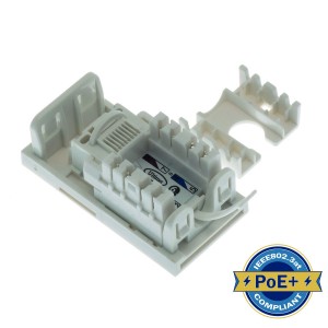 Low Profile Module Cat6 Euro Unshielded White