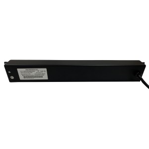 PDU 4 Way Horizontal Surge Protected Switched 13A UK Plug 13A UK Socket Black (L)490mm Cord 3Mtr