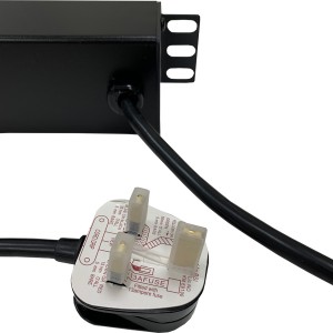 PDU 6 Way Horizontal Surge Protected Switched 13A UK Plug 13A UK Socket Black (L)490mm Cord 3Mtr
