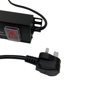 PDU 8 Way Vertical Surge Protected Switched 13A UK Plug 13A UK Socket Black (L)676mm Cord 3Mtr