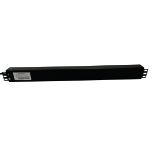 PDU 10 Way Vertical Surge Protected Switched 13A UK Plug 13A UK Socket Black (L)775mm Cord 3Mtr
