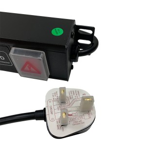PDU 10 Way Vertical Surge Protected Switched 13A UK Plug 13A UK Socket Black (L)775mm Cord 3Mtr