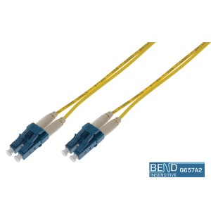 Fibre Patch Lead Duplex SM LC-LC OS2 9/125 LSZH Yellow (L)2Mtr   