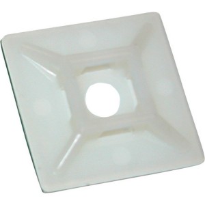 Cable Tie Base Self Adhesive Natural (W)28mm x (L)28mm Cable Tie Size 4.8mm  