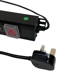 PDU 6 Way Vertical Surge Protected Switched 13A UK Plug 13A UK Socket Black (L)557mm Cord 3Mtr