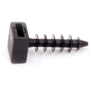 Cable Tie Base Push in Lok Black (L)30mm (Dia)6mm   