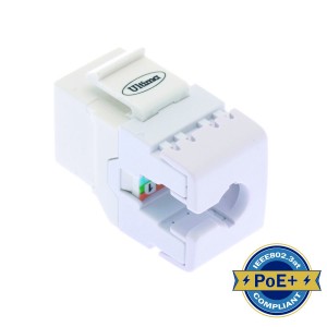 Keystone Jack Cat5e Punchdown 180 Deg Unshielded White