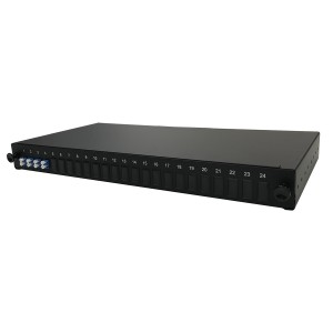 Fibre Patch Panel 8 Way SM LC 4x Duplex Sliding Drawer Metal Black   