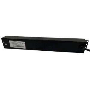 IEC Power Distribution Units 6 Way Horizontal Switched IEC 320 C14 6x C13 Black (L)490mm Cord 3Mtr