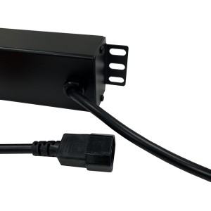 IEC Power Distribution Units 6 Way Horizontal Switched IEC 320 C14 6x C13 Black (L)490mm Cord 3Mtr
