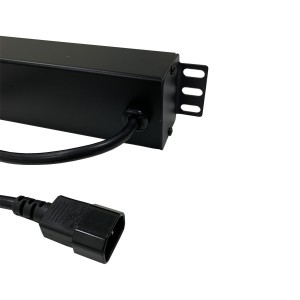 IEC Power Distribution Units 8 Way Horizontal Switched IEC 320 C14 8x C13 Black (L)490mm Cord 3Mtr