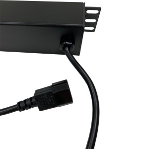 PDU 4 Way Horizontal Switched IEC 320 C14 Plug 13A UK Socket Black (L)490mm Cord 3Mtr