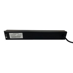 PDU 6 Way Horizontal Switched IEC 320 C14 Plug 13A UK Socket Black (L)490mm Cord 3Mtr