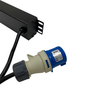 IEC Power Distribution Units 12 Way Horizontal Switched 16A BS4343 Plug (Commando) 12x C13 Black (L)490mm Cord 3Mtr