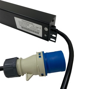 IEC Power Distribution Units 16 Way Vertical Switched 16A BS4343 Plug (Commando) 16x C13 Black (L)590mm Cord 3Mtr